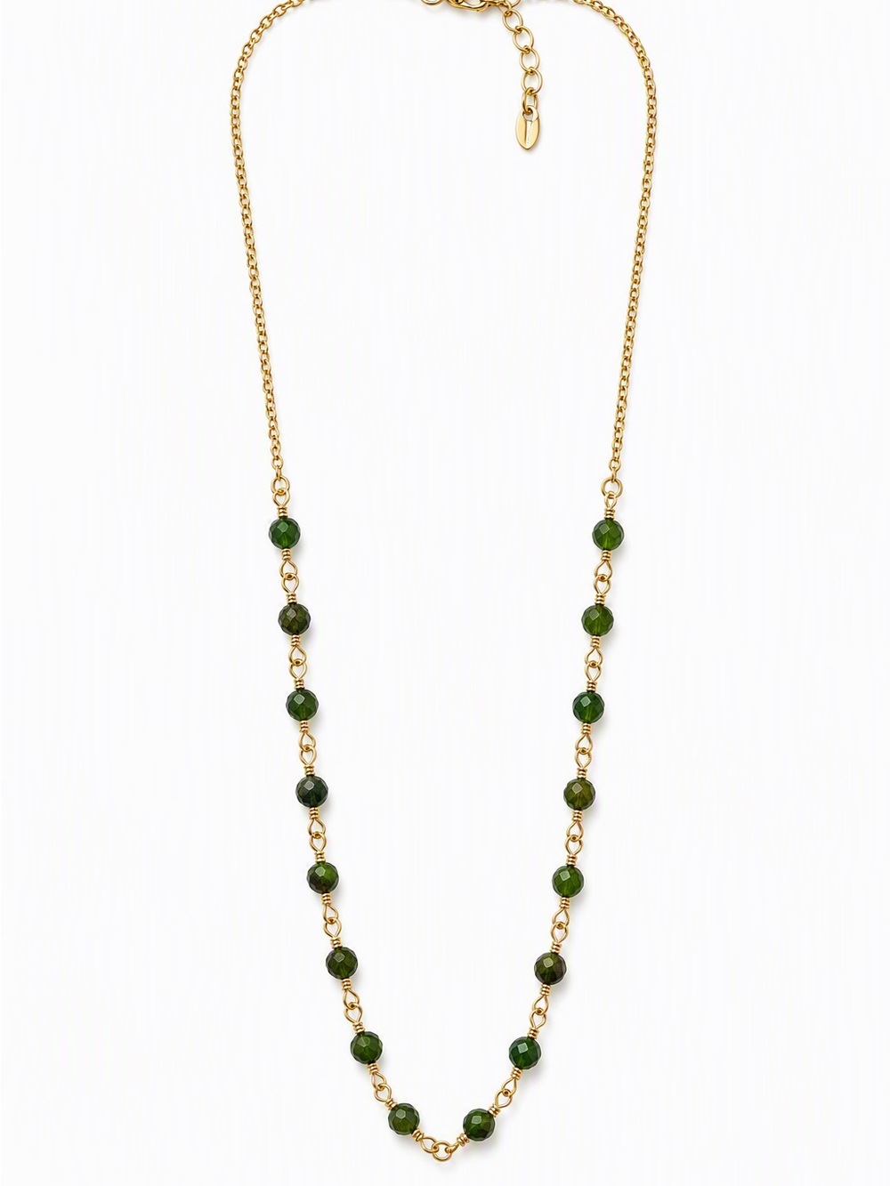 Green Diopside wire necklace